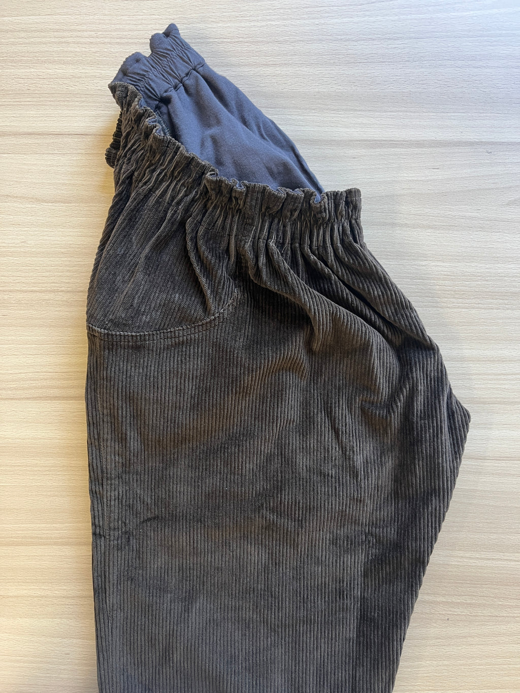 Basic Velours Côtelé Brun Foncé Taille 58