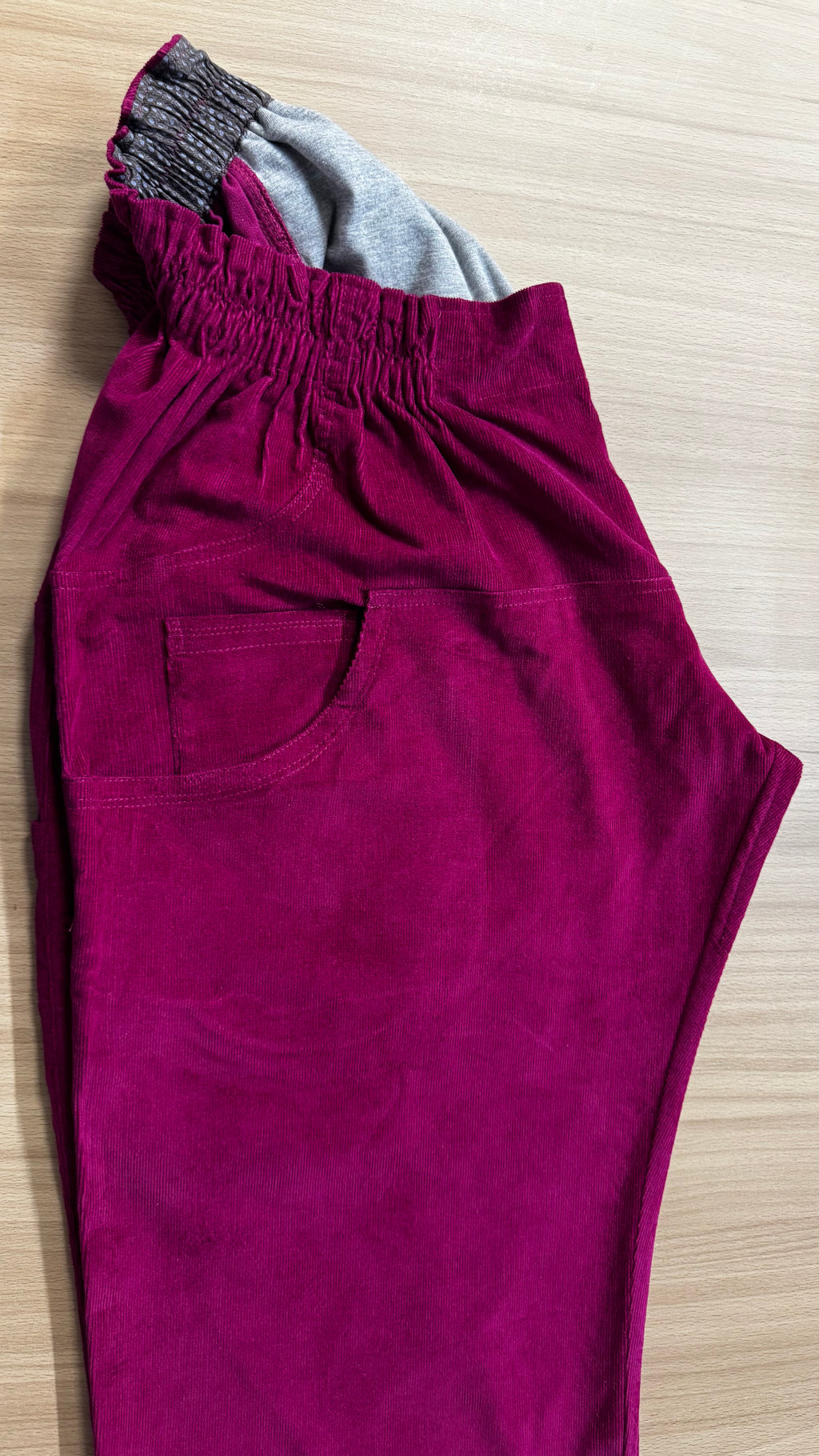 Léo velours milleraies rose taille 56-58