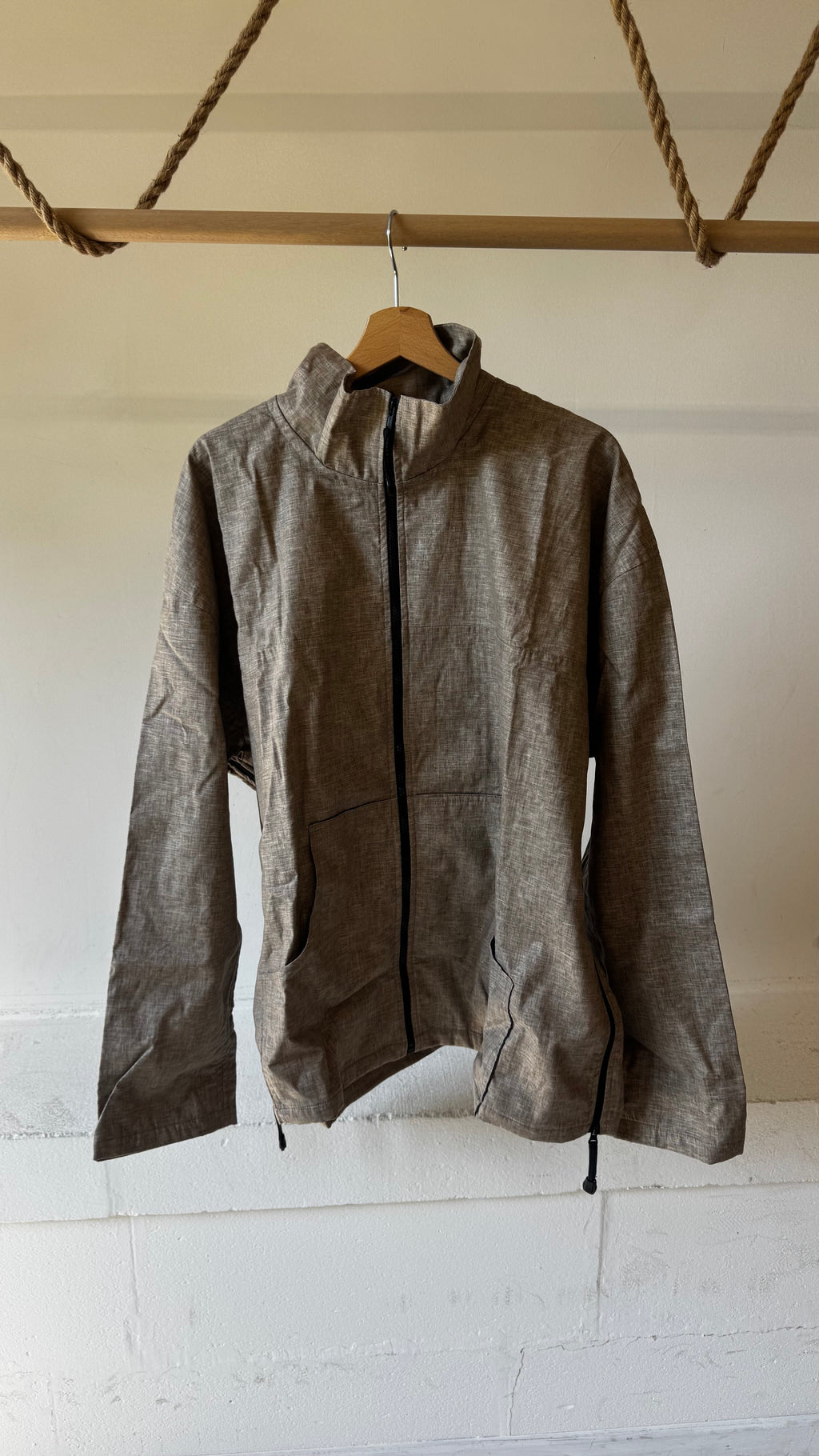 Blouson été déperlant beige tramé taille XXL