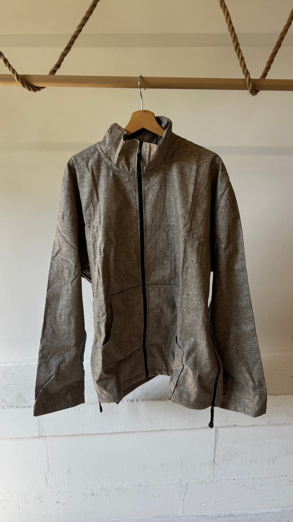 Blouson été déperlant beige tramé taille XXL
