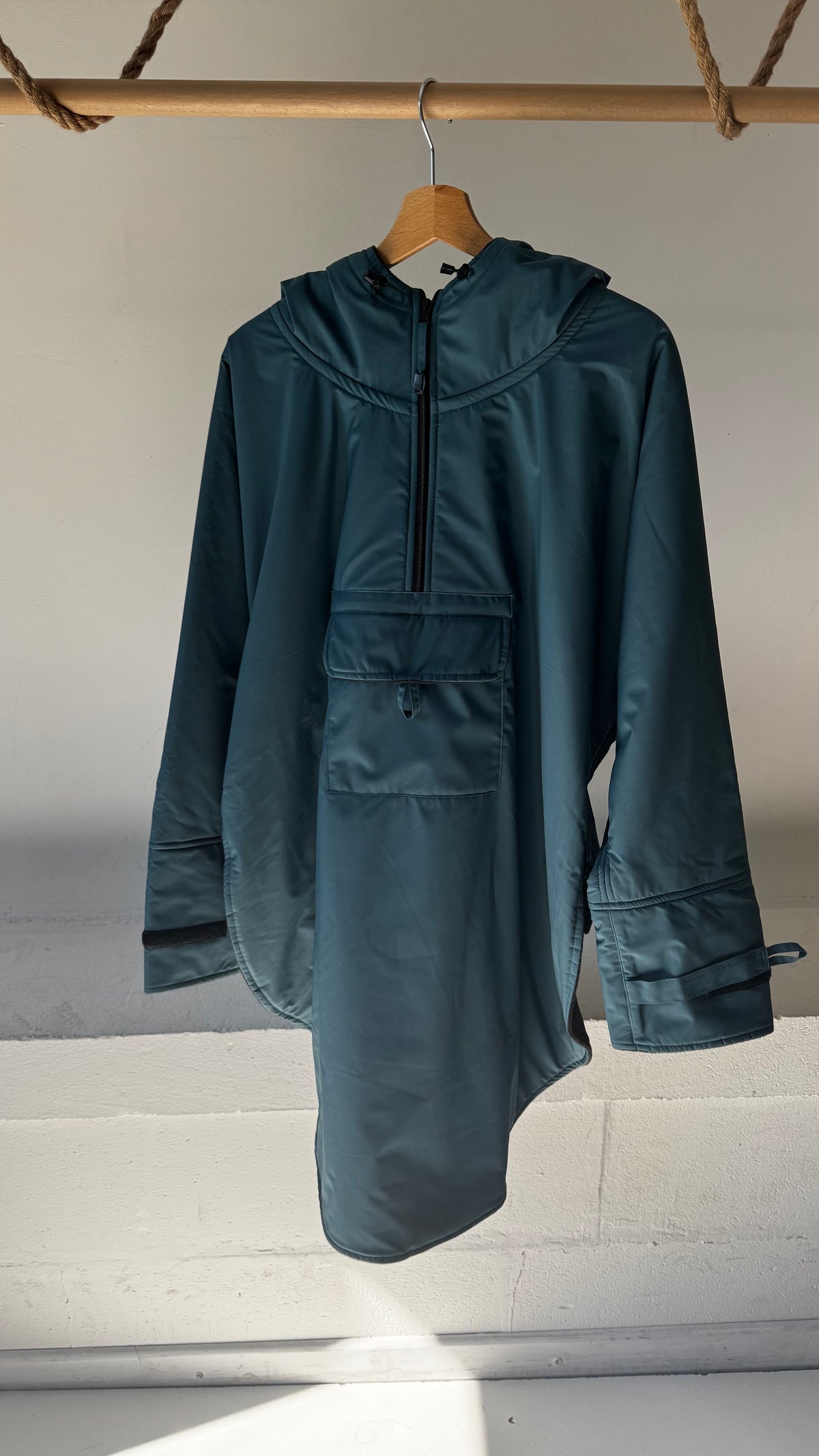 Manteau imperméable bleu canard doublé polaire gris T1