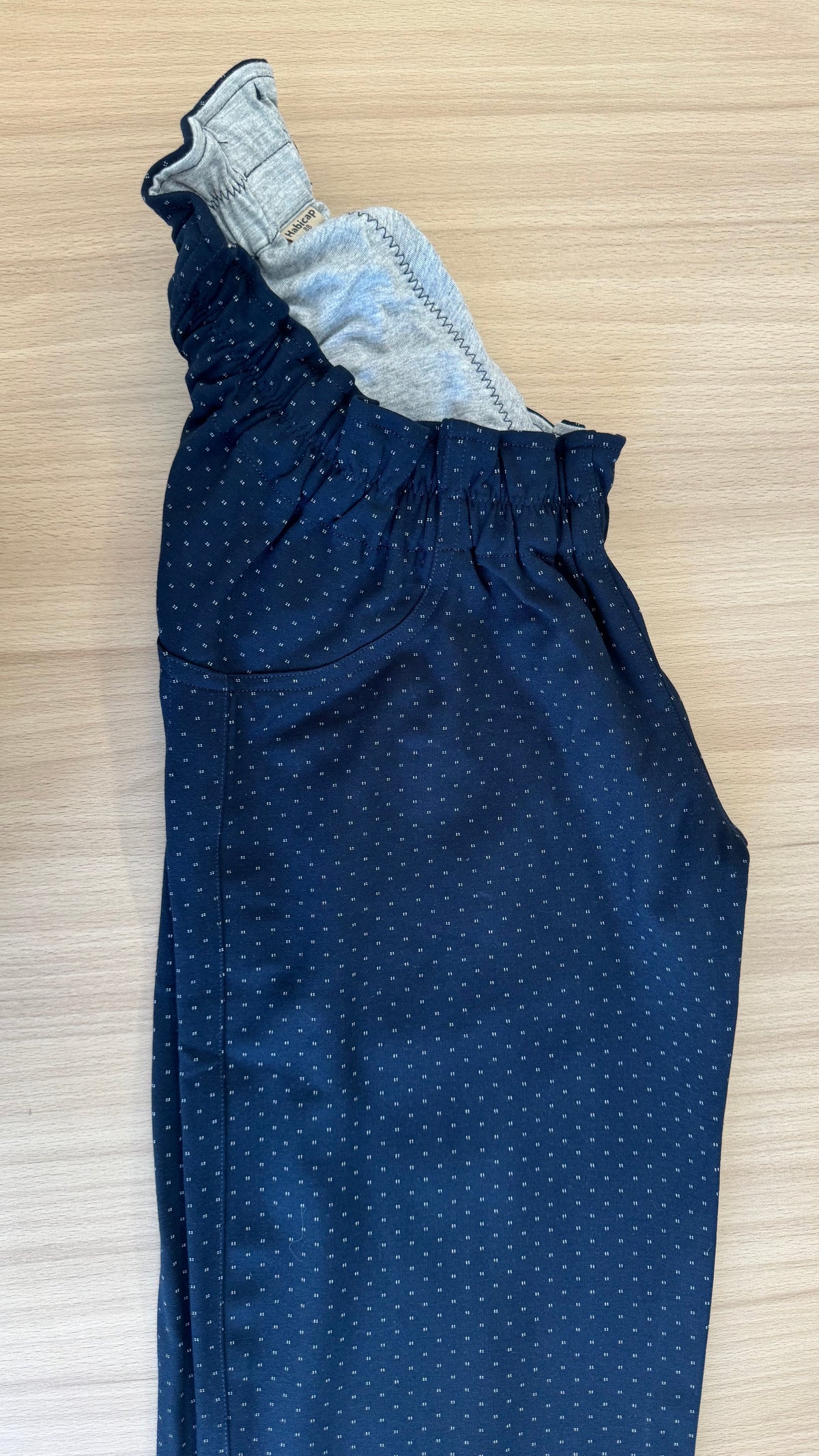 Basic maille jersey marine à pois blancs Taille 16 ans