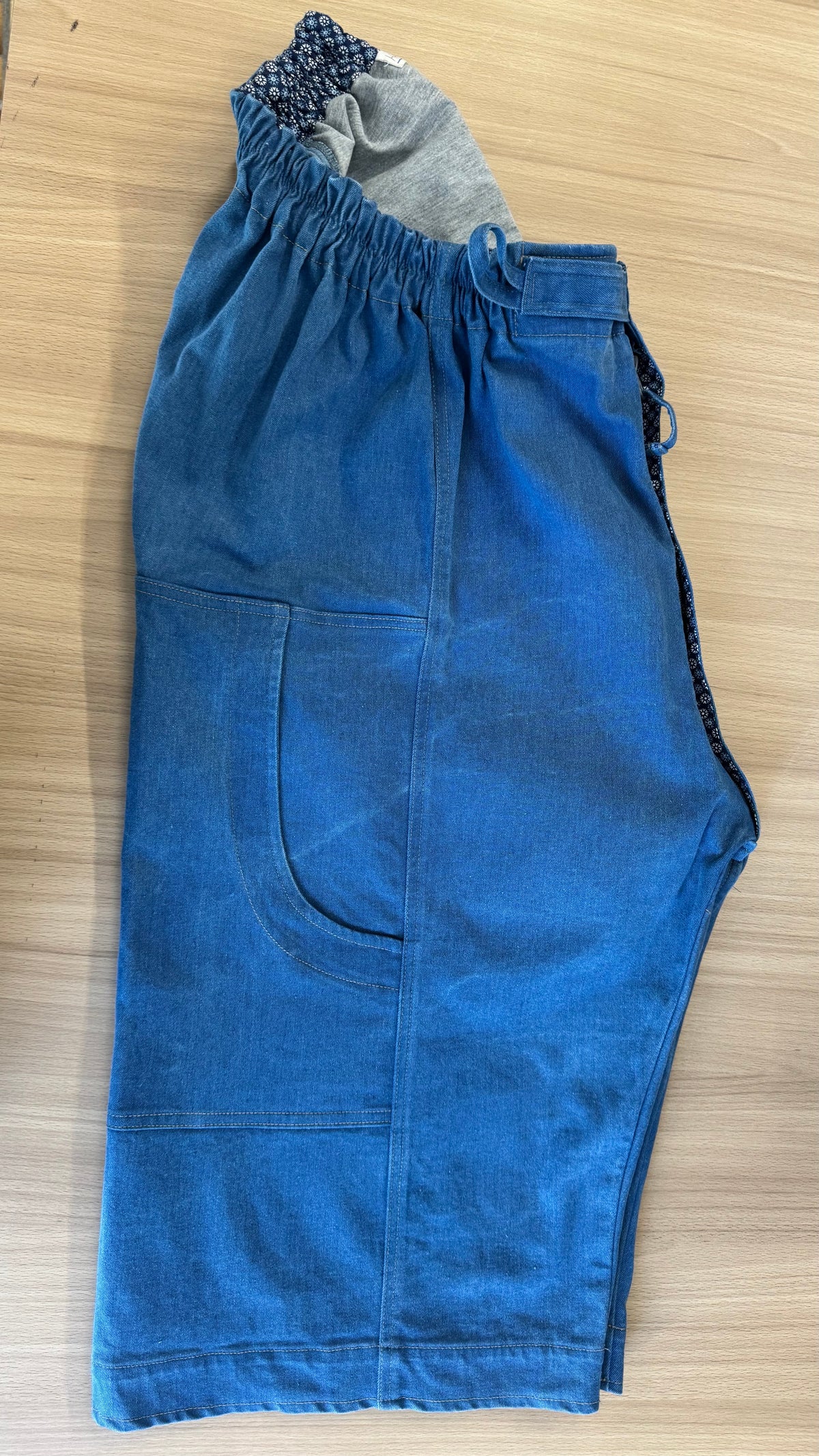 Toil'poch bermuda jean lavé bleu Taille 68 et +