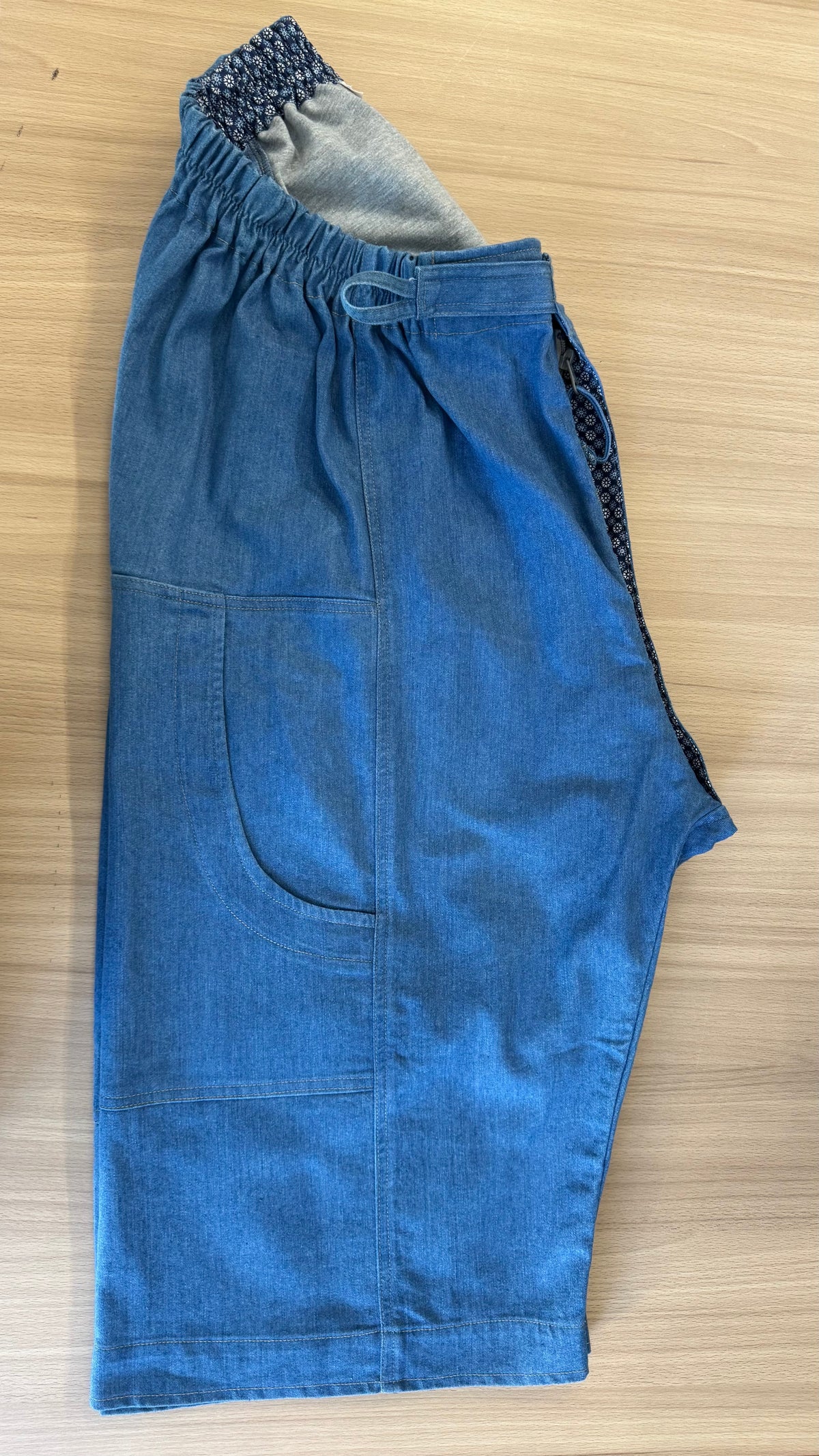 Toil'poch bermuda jean lavé bleu Taille 68 et +