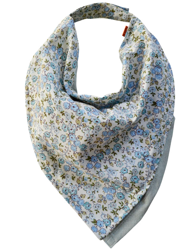 Bavoir Bandana FLEUR BLEUE
