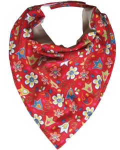 Bavoir Bandana ROUGE FLEURI (- 10 %)