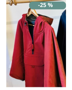 CAPE IMPERMÉABLE BORDEAUX / DOUBLÉE POLAIRE GRIS SOURIS (en stock)